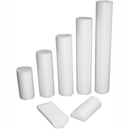 FABRICATION ENTERPRISES CanDo® White PE Foam Roller, Round, 4" Dia. x 12"L 30-2103